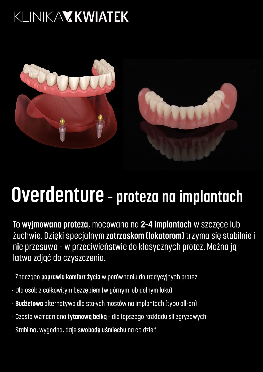 rozwiązanie protetyczne, leczenie implantologiczne, proteza szkieletowa, odbudowa kości
